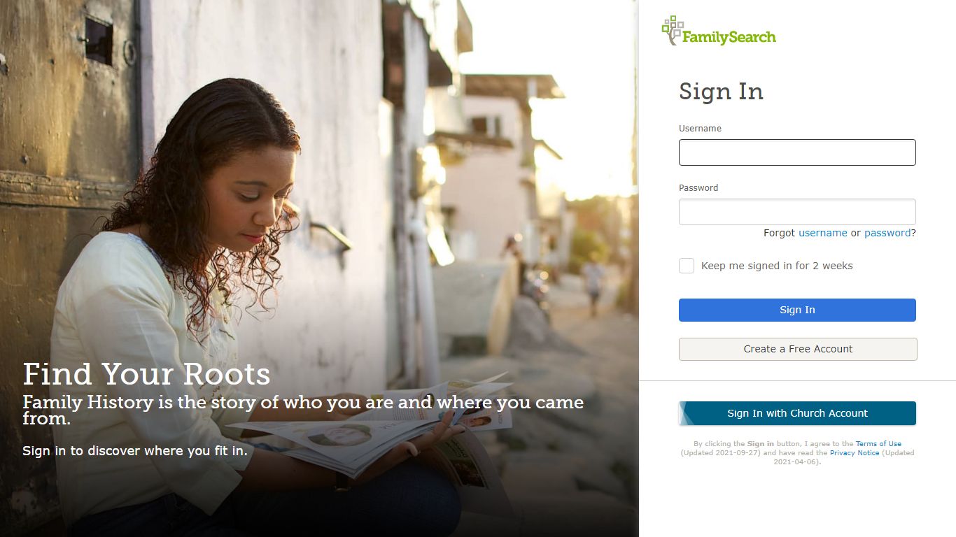 FamilySearch: Sign In
