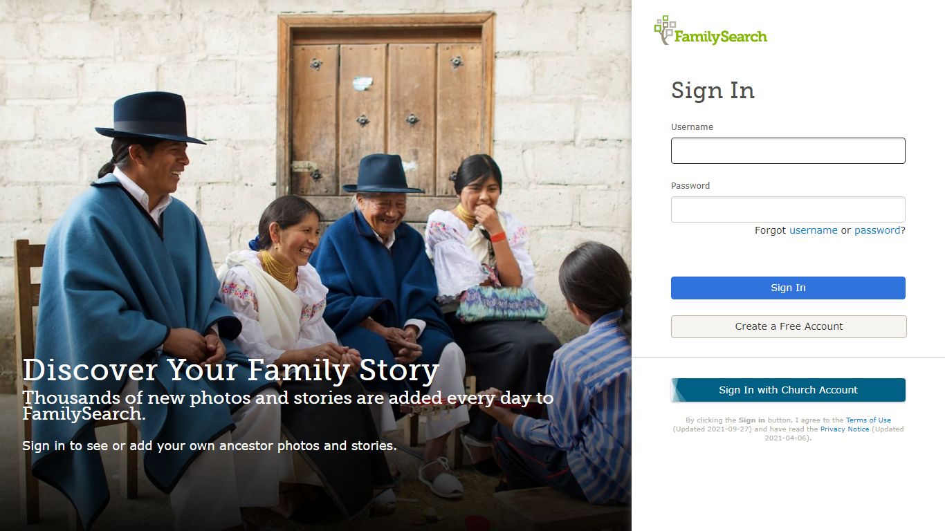 FamilySearch: Sign In